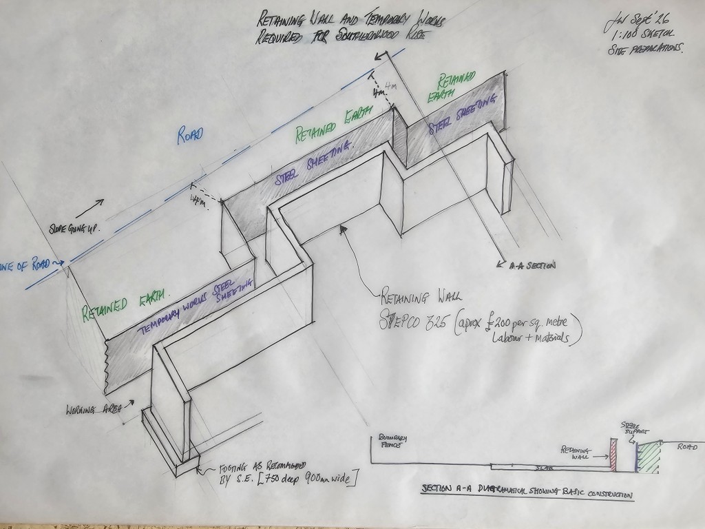 Lot: 3 - FREEHOLD RESIDENTIAL DEVELOPMENT SITE WITH PLANNING PERMISSION - Retaining wall image example
